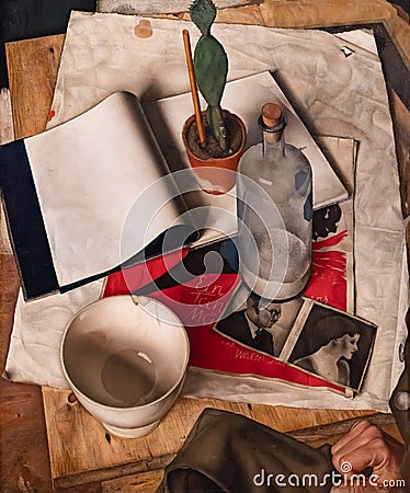 Still life with a hand, painting by Dick Ket Editorial Stock Photo